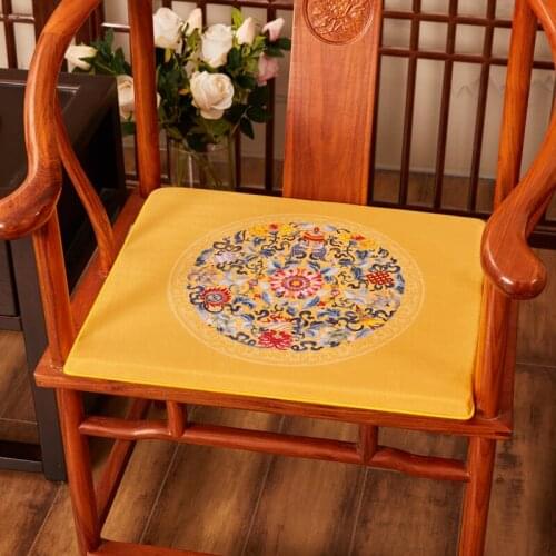 New Chinese Style Seat Cushions Chair Cushion Rosewood Furniture Flannel Solid Wood Seat Cushion Non-Slip Armchair Palace