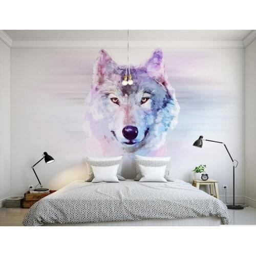 Custom 3D murals,cartoon Wolf papel de parede, hotel restaurant coffee shop living room sofa TV wall children bedroom wallpaper