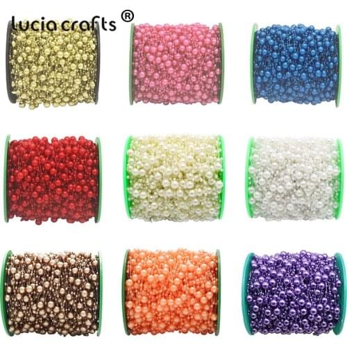 SALE 5M/lot Artificial Pearls Beads Star Chain Garland For Wedding Bridal Bouquet Flower C0504