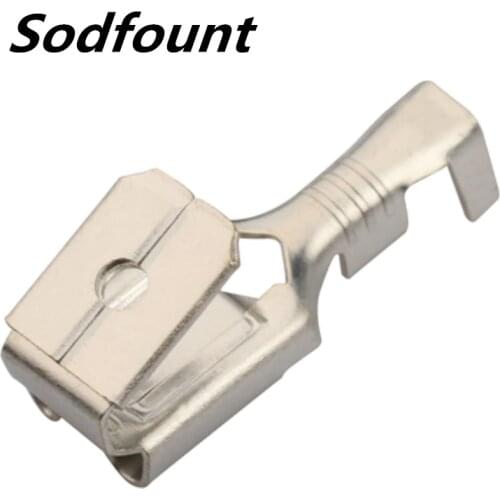 100pcs 6.3 anti-back strap self-locking plug spring 250 terminal cold-pressed terminal block wire copper joint