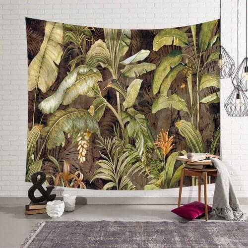 Dusty Leaves Natural Plant Tapestry for Livingroom Photography Wall Decor