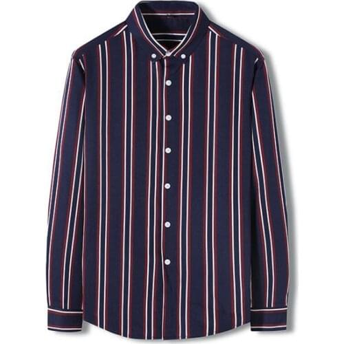 NEW shirt Business casual spring summer long sleeve stripe men shirts High quality brand shirt men chemise homme