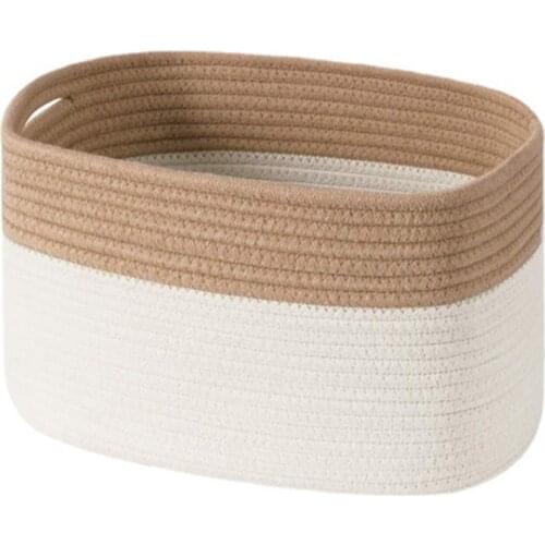 Woven Storage Basket Desktop Storage Box Snack Toy Straw Storage Box With Handle Cesta Mimbre Decoracion Round Gift Boxes