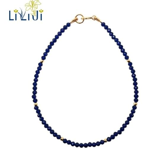 Lii Ji Remade Sapphire 925 Sterling Silver Gold Plated Shining Bracelet