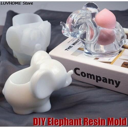 Elephant Storage Holder Silicone Mold Makup Egg Stand Epoxy Resin Mould Art Tool