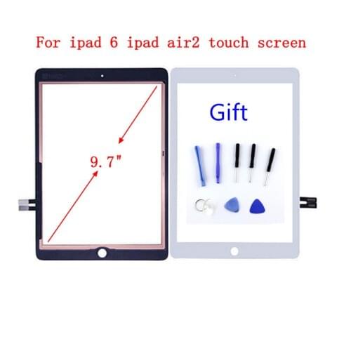 STARDE Replacement Touch screen For ipad 6 ipad air2 A1567 A1566 Black/white Touch Screen Only with free Tools 9.7"