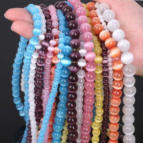 4mm 6mm 8mm Glass Cat Eye Beads for DIY Bead Strand Bracelet Choker Necklace Dangler Earrings Fashion Jewelry Findings Crafts