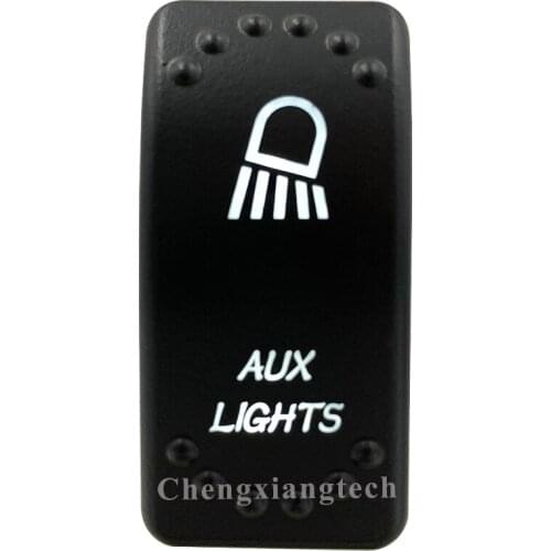 Car Boat SUV UTV RV Truck - White Led -5 pins-On Off- Laser Etched-Aux Lights-Rocker Switch-12v 24v-Overload Protection-IP66