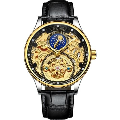 Tevise Top Brand Automatic Watch Men Mechanical Watches Hollow Skeleton Self-winding Male Luxury Sport Wrist Relogio Masculino