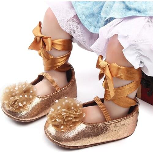 Newborn Baby Girl Shoes Soft Sole Infant Princess Shoes For Girls 0-18M Baby First Walker Shoes F120