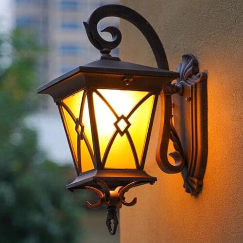 European style outdoor wall lamp waterproof garden lamp outdoor garden villa door retro wall lamp exterior wall balcony lamp