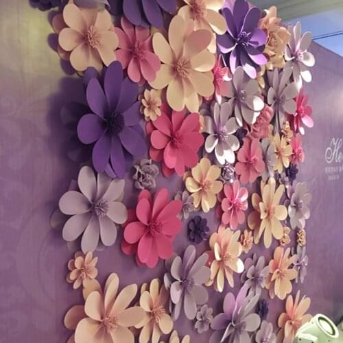 Sponge waterproof handmade foam flowers Wedding Cheap Artificial Backdrop Decoration Handmade Tissue Big Large Giant Wall Paper