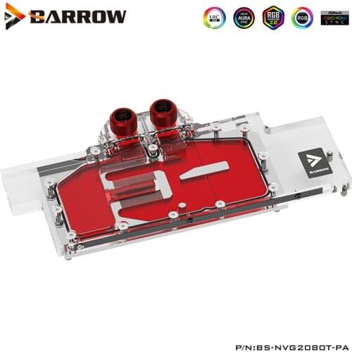 Barrow GPU Water Block For NVIDIA RTX 2080 Ti GPU Water Cooler Compatible NVIDIA RTX 2080 Watercooling Gadget ,BS-NVG2080T-PA