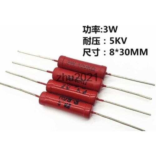 High Voltage Bar Glass Glaze Film Resistor 3W 5K 20K 50K 100K 500K 800K 10M 15M 20M 25M 30M 50M Ohm