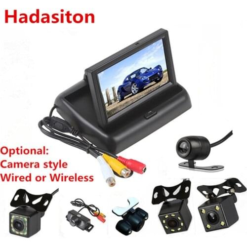 4.3 inch TFT LCD screen Car Monitor Rearview Reverse Parking Monitor with 2-channel Video Input,Camera optional