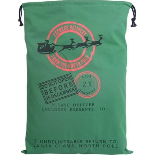 1pcs Gift Bag Christmas styles drawstring Canvas Santa Sack Rustic Vintage Christmas stocking bags Decoration