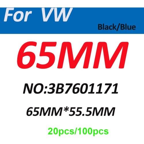 100pcs 20pcs 3B7601171 65mm for Passat B6 B7 CC Golf MK5 MK6 Tiguan Car Wheel Center Hub Caps Auto Rims Centre Cover Car Styling