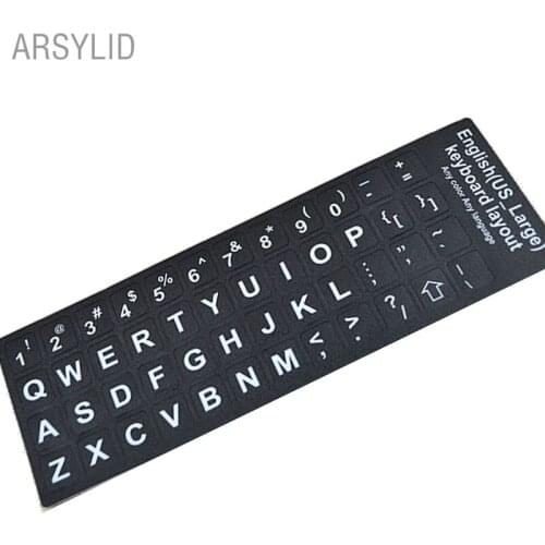 2pcs English Language Desktop computer frosting Letters Sticker Super Durable Keyboard Sticker notebook Alphabet Keyboard