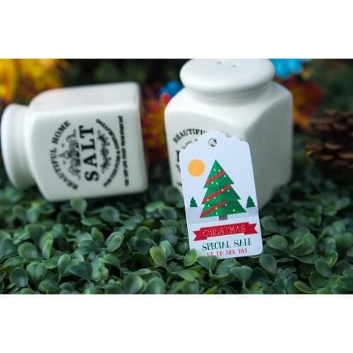 200 pcs 3.5x6.2cm paper label Candy Bag label Child gift Holiday trademark New years gifts Label customization christmas tree