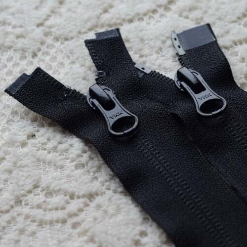 2pcs/lot Jacket Ykk Zipper 5# 50 to 90cm Black Coil Nylon Double Open End 2-way Sleeping Bag Coat As Seen Tv Sewing Accessories