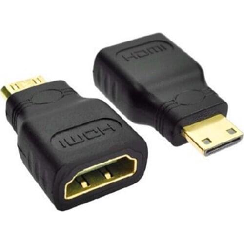 50pcs Computer Adapter Mini Hdmi HD Connector Big Turn Small Male to Female Mini HDMI to Hdmi Adapter
