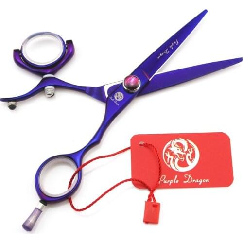610# 5.5'' Brand Purple Dragon TOP GRADE Hairdressing Scissors JP 440C 360 Degree Rotation Barbers Cutting Shears Hair Scissors