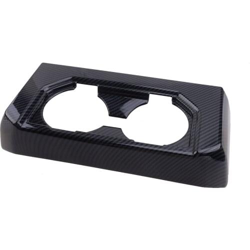 Beler Car Rear Armrest Box Cup Holder Cover Trim Frame Fit for Ford F150 2016 2017 2018 2019 Carbon Fiber Style ABS