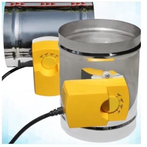 HVAC 150MM stainless steel air damper valve duct pipe adjustable air volume regulating electric three position check valve 220V