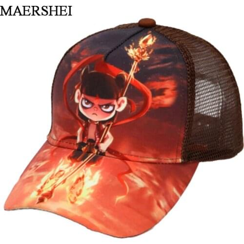 Childrens baseball cap cotton Snapback Kids Visor cap7-15-year-old Nezha hat