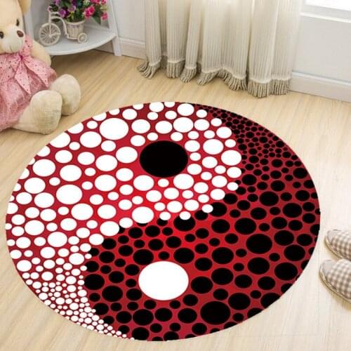 Kids/Baby Room Computer Chair Floor Mat Tai Chi Gossip Pattern Round Carpet for Children Bedroom Play Tent Area rug and Carpets