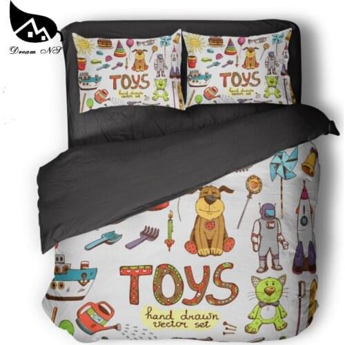 Dream NS Cartoon Boy Toys Pattern Designed specifically for Boy childrens room bedding set Cute dog Quilt cover Custom size