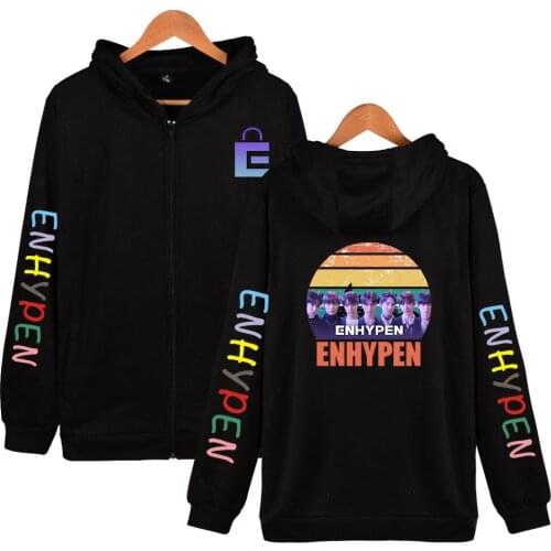 ENHYPEN KPOP 2D Zipper Hoodies Sweatshirt Warm Long Sleeve popular Zipper Hooded Outwear Clothes