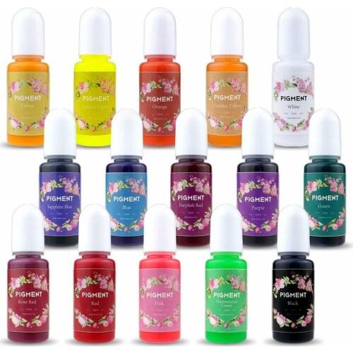 Epoxy Resin Pigment 15 Color Liquid Resin Dye For Jewelry DIY Crafts Art Manual Soap Colorant Tool Coloring Kit