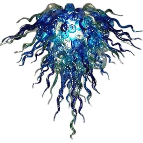Hot Sale Flush Mount Murano Glass Blue Crystal Chandelier