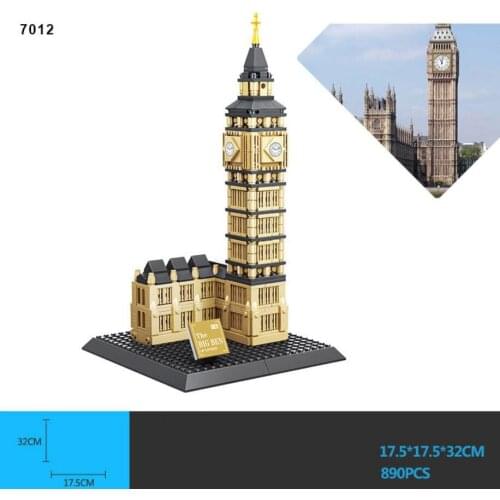 Disney Mickey mouse Around the World building block England london big ben the Elizabeth Clock Tower model brick toy nanobrick
