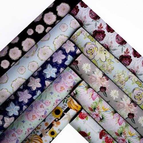 Feather Leather Sheets Synthetic Leather Printed Vinyl DIY Handbags Supplies Bows Making Material 22*30cm/A4 1mm L18331