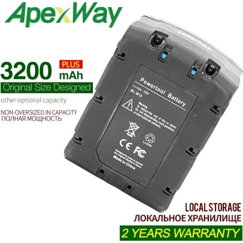 ApexWay 3200mAh Li-ion Tool Battery for Milwaukee M18 48-11-1815 48-11-1850 Repalcement M18 Battery 2646-20 2642-21CT