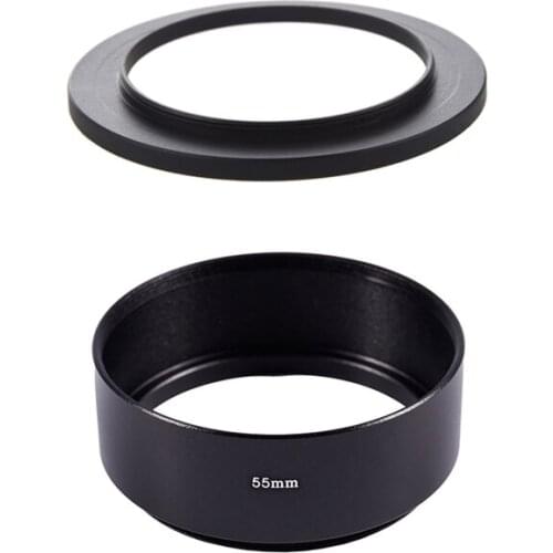 Camera Repairing 46mm to 58mm Metal Step Up Filter Ring Adapter & Replacement Screw in Mount 55mm Camera Metal Lens Hood