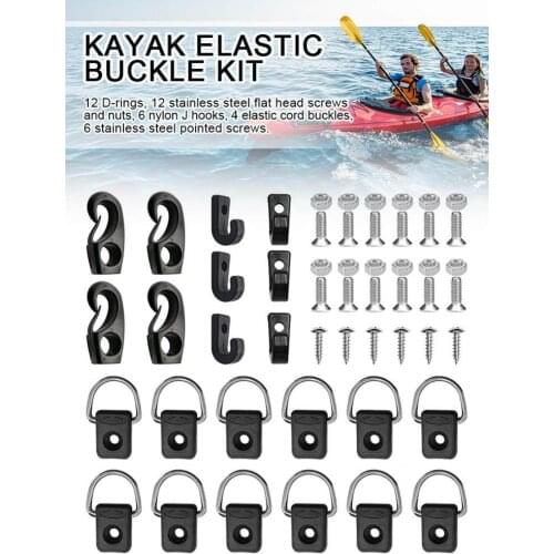 Kayak Deck Nylon J Hooks Set With D Rings Inflatable Boat Nylon Hooks Set Boating Accessory