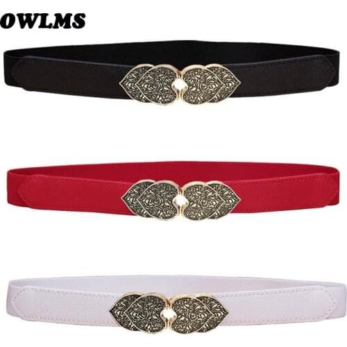 New Design vintage cummerbunds HOT carved bow buckle waistbands girl dress belts PemeHb thin elastic waistband wedding belt gift