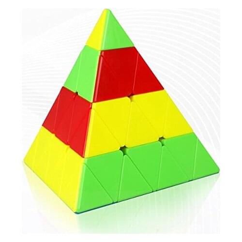 [Picube]4x4x4 Pyramid Cube Master Pyramin Black/Stickerless Magic Cube KiloPyramid Cube 4x4 Speed Puzzle Cube Educational Magico