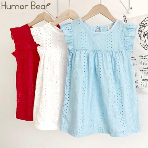 Humor Bear Girl Dresses Sleeveless Lace Cute Princess Dress Kids Clothing Toddler Clothes Costume 2020 Children Dress Clothing