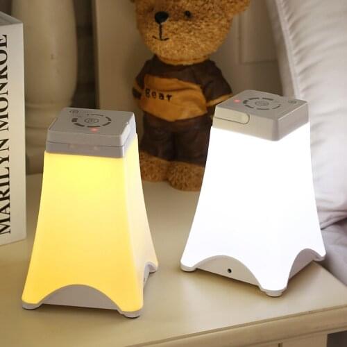 Portable LED Night Light USB Charging Tower Shape Table Lamps Touch Sensor Dimmable Bedside Lamp Auto-off Timer