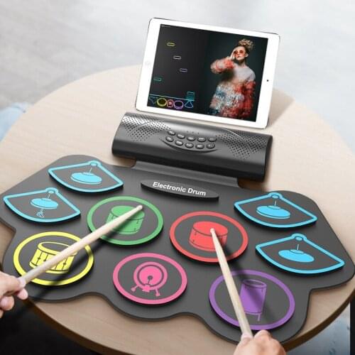Silicone Material Lithium Battery Adult Children Beginner Portable Jazz Drum Bluetooth Electronic Drum