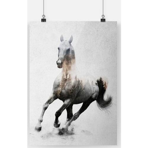 Galloping Stallion Horse Animal Poster Canvas Painting Wall Art Decor Living Room Bedroom Study Home Decoration Prints