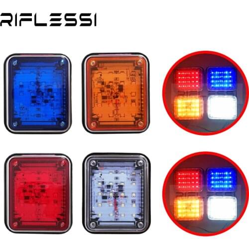 2 x 12V 24V Red Blue LED Police Lights Stroboscopes For Car Ambulance Warning Signal Traffic Strobe Light Flash Lamp Amber White