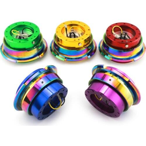 Universal Steering Wheel Quick Release Hub Adapter Boss Kit Aluminum Racing Car Neo Chrome Rainbow Adapter