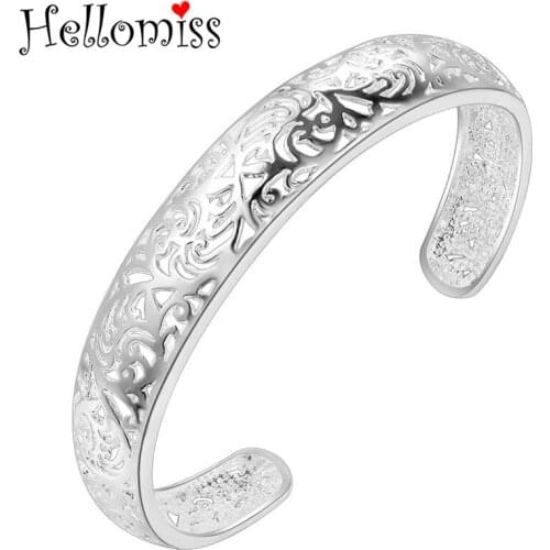 Vintage Geometric Bangle Bracelet Silver Open Bangles Adjustable Bracelets for Women Fashion Jewelry Best Friend Gifts Pulseira