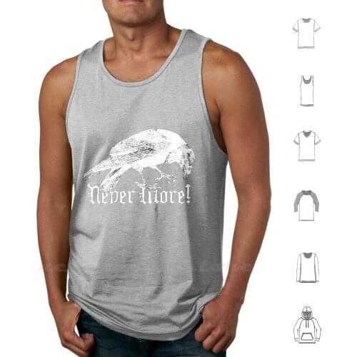 Raven Never More Tank Tops Vest Sleeveless Never Poe Allen Edgar Red Bird Typography Type Bubble Circle Gothic