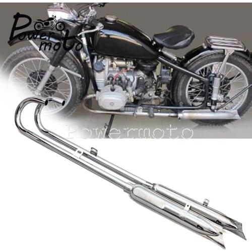 For BMW M72 K750 KS750 R12 Full System Complete Exhaust Pipes Muffler Cafe Racer Silencer Pipe Ural Side Car R75 24HP 32HP
